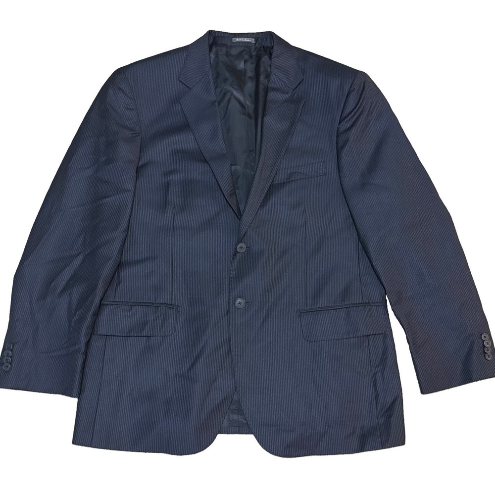 Ermenegildo Zegna Trofeo Bagliani Australian Wool Blazer Navy Pinstripe 42S